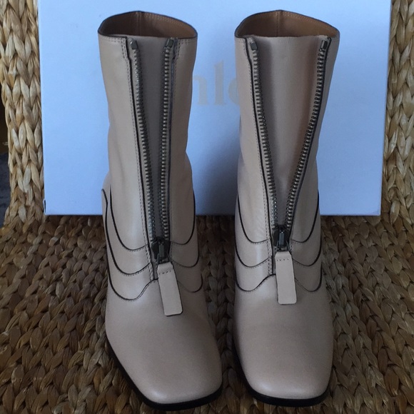 NIB Chloe Qacey Nude Square Toe Boot 40 & 41 - Picture 5 of 8